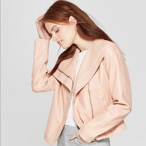 Blush faux leather jacket